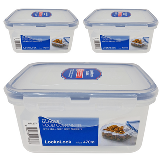 LocknLock 樂扣樂扣 PP保鮮盒, 470ml, 3個