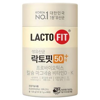 Chong Kun Dang 鍾根堂 LACTO-FIT 50+益生菌粉隨身包 60條入, 120g, 1罐