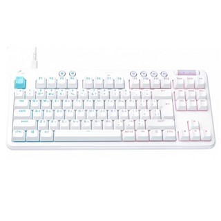 logitech G 羅技G 美型炫光機械式有線鍵盤 原廠保固, 白色, G713, 茶軸