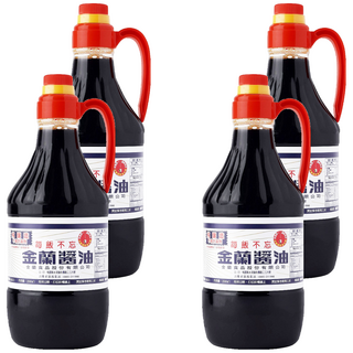金蘭 醬油 無添加味精、防腐劑 適用於滷、炒、沾、拌, 1.5L, 4瓶