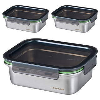 락앤락 스텐 스테커블 밀폐용기, 3개, 1.2L