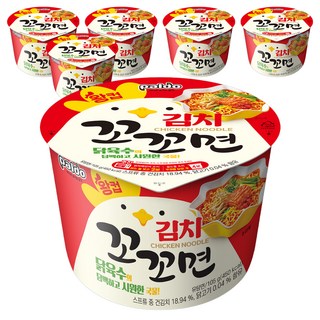 팔도 김치꼬꼬면 왕컵 105g, 6개