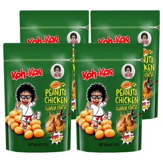 Koh-Kae 大哥 雞汁味花生豆, 外層酥脆 口感絕佳, 170g, 4包