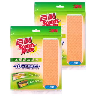 3M Scotch-Brite 百利 木漿吸水抹布 2片, 2包