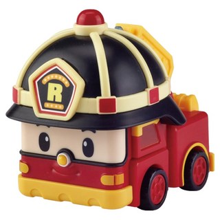 ROI TOYS 波力救援小隊 BABE 4吋變形車 雙重型態變形設計, 羅伊 紅色, 1盒