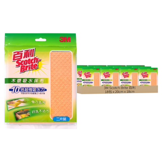 3M Scotch-Brite 百利 木漿吸水抹布 2片, 18包