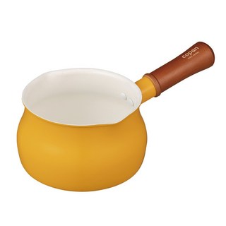 CB JAPAN COPAN系列 多用途迷你牛奶深鍋 13cm 陶瓷漆塗層 多種熱源適用, 1入, 芥末黃