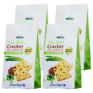 統一生機 亞麻仁海鹽蘇打餅 蕎麥青蔥 8包, 168g, 4袋
