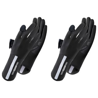 冰絲涼感防曬手套, 指尖翻蓋, 有效阻隔紫外線≥98.9%, 27 x 9cm, 黑色, 2雙