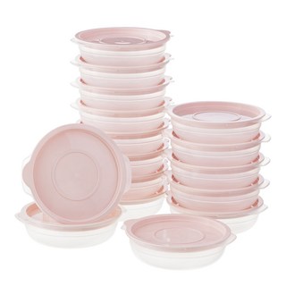 코멧 키친 전자레인지용 보관용기 핑크 400ml, 16개, 단품