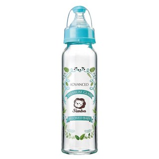 Simba 小獅王辛巴 蘿蔓晶鑽標準玻璃大奶瓶, 天藍色, 240ml, 1個