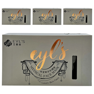EYL'S 艾爾絲 成人平面醫用口罩, 鐵灰色, 30片, 4盒
