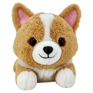 歐比邁 柯基娃娃, 60cm, 趴姿摳几 咖啡色 + 白色, 1個