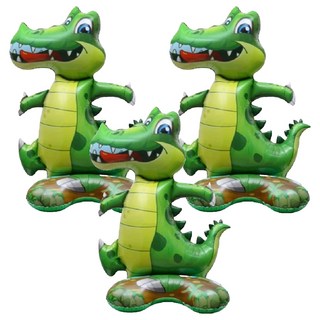 生日佈置鋁箔氣球, 站立叢林鱷魚, 3個