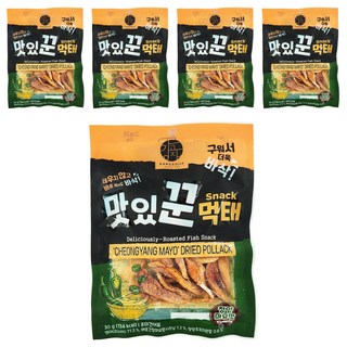 KANGGOJIP 烤明太魚乾 青陽辣椒美乃滋風味, 30g, 5包