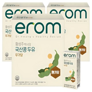 이롬 황성주 박사의 국산콩 두유 무가당, 190ml, 48개