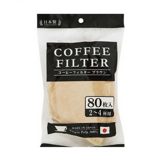 MARUKI 日本咖啡濾紙 天然紙漿製成 不含螢光材料及接著劑 2~4杯用, 80張, 1包