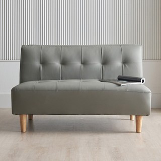 에보니아 112 2인용 소파의자 PU인조가죽, 그레이