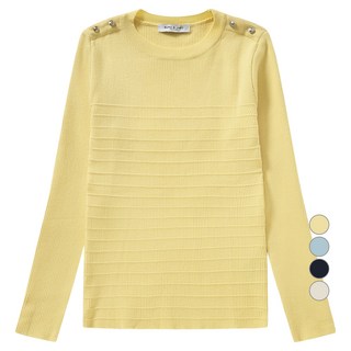 BURU N JUDY 女款肩章壓紋針織衫 BBRCPO125P