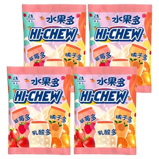 MORINAGA 森永 HI-CHEW 嗨啾 軟糖，草莓、橘子、乳酸口味，多項維生素，營養滿分, 90g, 4包