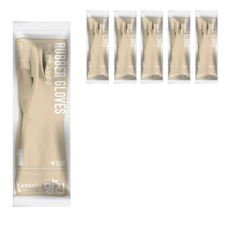 Home Edition MJ 舒適好用橡膠手套 雙手組, 6套, 柔軟沙質, 中(M)