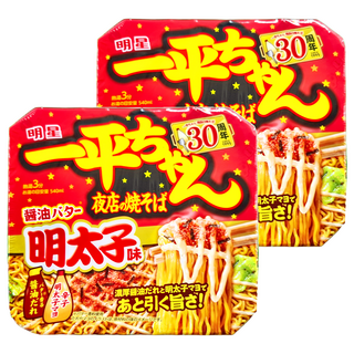 明星食品 一平 夜店炒麵 醬油奶油明太子風味, 2入