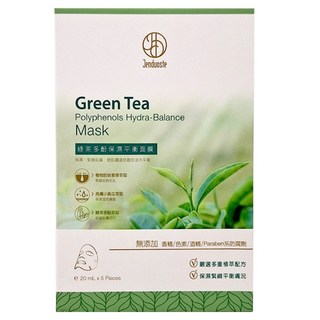 Jenduoste 珍朵絲特 綠茶多酚保濕平衡面膜 深層保濕 平衡油脂 水潤透亮, 5片, 1盒
