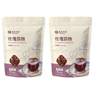 糖鼎 黑糖磚 玫瑰四物 獨立包裝, 2袋, 30g, 7顆