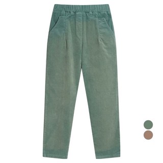 OLIVE DES OLIVE 女款燈芯絨腰部鬆緊帶半哈倫褲