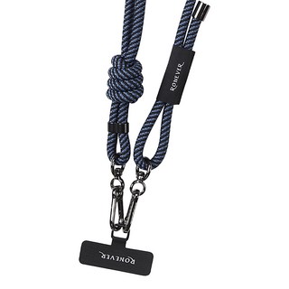 RONEVER 手機編織掛繩 PD038-1, 藍黑斜紋, 1條