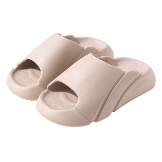 5.0增高厚底踩屎感EVA足弓舒壓拖鞋 卡其色, 40~41