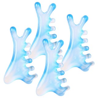 Y-HOP 4合1 身體臉部刮痧板, 4個, 藍色