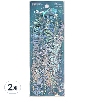 OLIVEPARTY 雷射極光星光水晶吊燈線條手帳裝飾卡套貼紙, 音樂, 2個