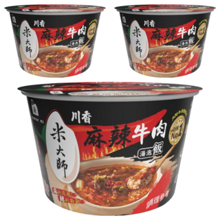 master mi 米大師 湯泡飯 川香麻辣牛肉, 230g, 3個