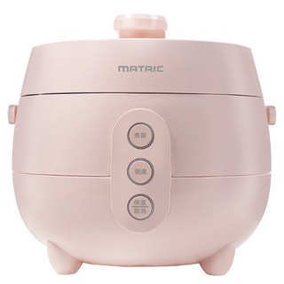 MATRIC 松木家電 MG-RC0403W 電子鍋 110V 400W 4杯米容量 含蒸鍋飯勺量杯, 粉漾甜心
