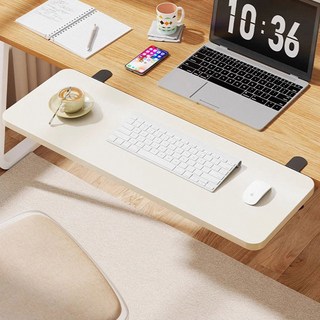 可折疊桌面延伸板 書架/鍵盤滑鼠墊/加大桌面/餐桌/摺疊收納 高承重, 白色, 1個