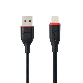 RONEVER USB-A-Type-C TPE充電傳輸線, 180cm, 黑色, 1條