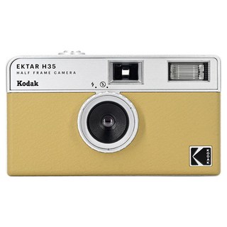 KODAK 柯達復古底片相機 半格機 Ektar H35 皮革紋路搭配金屬Logo 內建閃燈自動充電, 1個