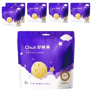 Chuli 舒睡褲 女性褲型衛生棉 適合臀圍 80-105cm, M~L, 3件, 6包