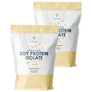 TRYALL 分離大豆蛋白, 每份蛋白質含量高達27g, 含支鏈胺基酸, 黃金比例, 含多種人體必需胺基酸, 1kg, 2包