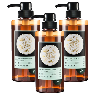 tsaio 上山採藥 美背沐浴露 茶樹, 430ml, 3瓶