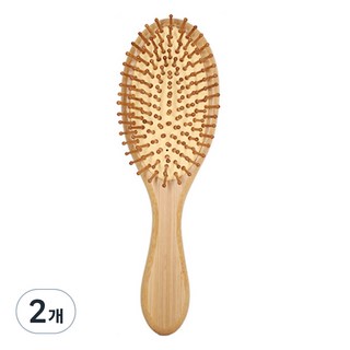 생활의 지혜 두피케어 패들 쿠션 헤어브러쉬 대 빗, 우드, 2개