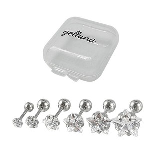 女式手術白色星星立方穿孔 6種 + 盒套裝