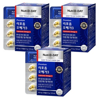 Nutri D-DAY 頂級脂質體Omega-3 13.5g, 30錠, 3個