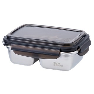 鍋寶 Cook Power 可微波不鏽鋼分隔保鮮盒，加寬盒身上緣，圓滑設計，易於拿取，密封效果佳, 1個, 單件