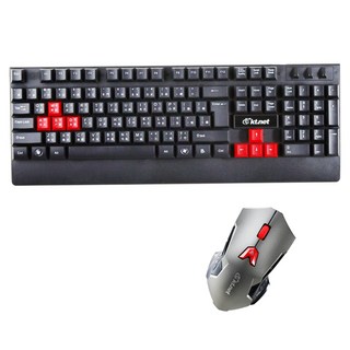KTnet 廣鐸 V20鵰光鍵影 機械手感懸浮鍵盤滑鼠組, KTKM50V20-UUBK, 黑色