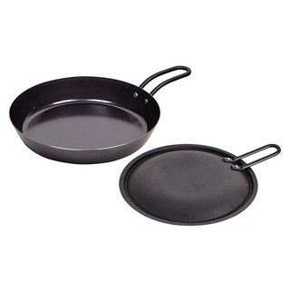 PEARL LIFE 珍珠金屬 日本製單手柄鑄鐵平底鍋 29 x 21.5 x 5cm 鍋深3.5cm 510g, 20cm, 1個