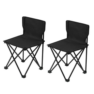 코멧 아웃도어 휴대용 캠핑 낚시 의자 대형, 블랙, 2개