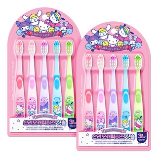 ATEX 三麗鷗角色幼兒牙刷 STEP2 5種組, 大耳狗喜拿 + 酷洛米 + 美樂蒂 + Hello Kitty + 帕恰狗, 5入, 2套