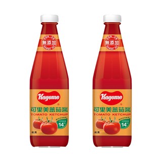 KAGOME 可果美 蕃茄醬，精選成熟番茄製作，醋作為天然防護，不含防腐劑, 700g, 2瓶